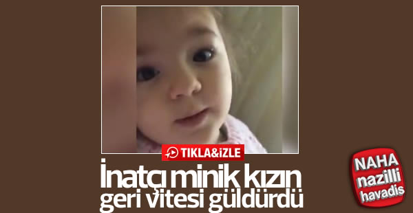 Babası kızınca inadından vazgeçen sevimli kız