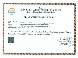 ADÜ Hayvan Hastanesi Ruhsatlandı