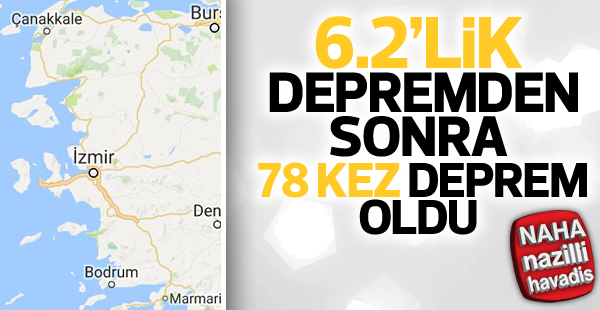 Ege’de 78 artçı deprem daha oldu