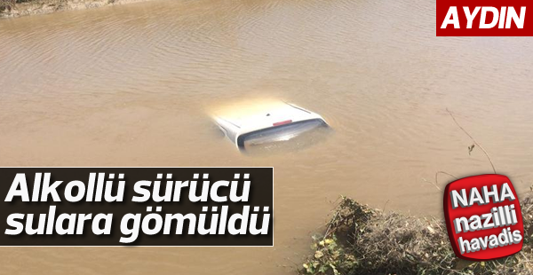 Alkollü sürücü, otomobiliyle sulara gömüldü