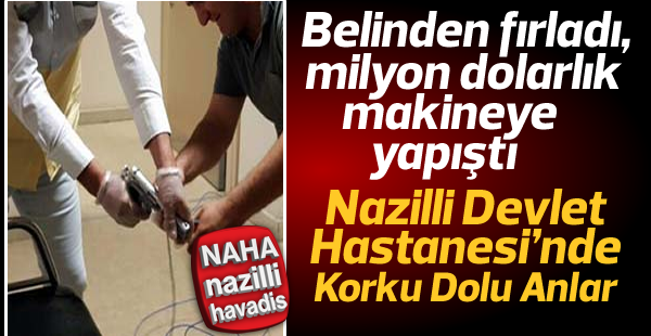 Emekli polisin belindeki silah MR cihazına yapıştı