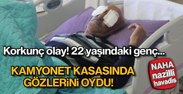 Yaşlı adamın kamyonet kasasında saldırıya uğradı