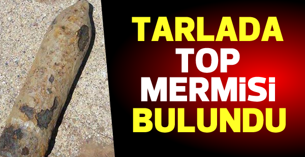 Tarlada top mermisi bulundu