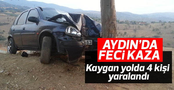 Kayganlaşan yol kaza getirdi: 4 yaralı