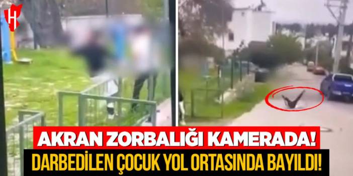 Akran zorbalığı kamerada: Darbedilen çocuk yol ortasında bayıldı