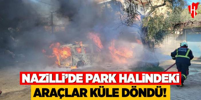 Nazilli'de park halindeki araçlar küle döndü