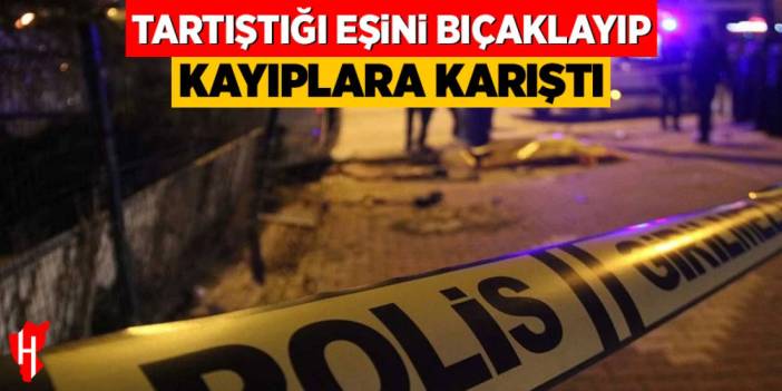 Tartıştığı eşini bıçaklayıp kayıplara karıştı